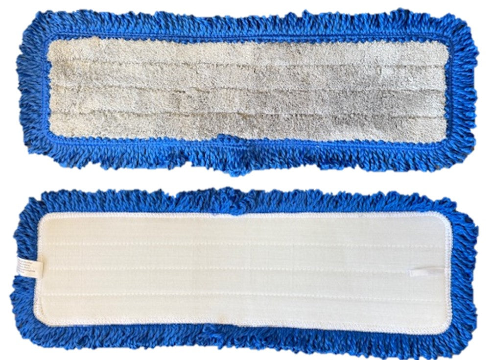 Dust Mop w/Fringe Velcro Grey & Blue 10 Pack