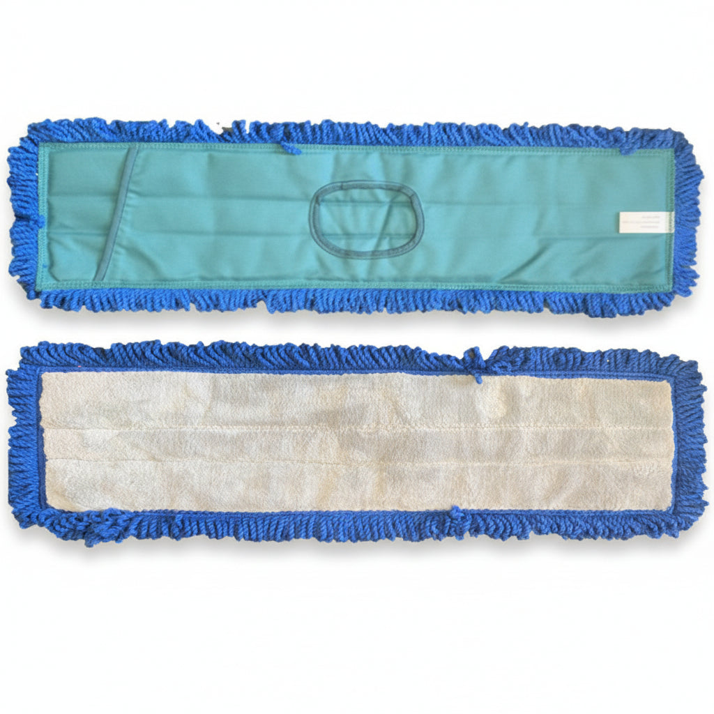 Dust Mop w/Fringe Pocket Grey & Blue