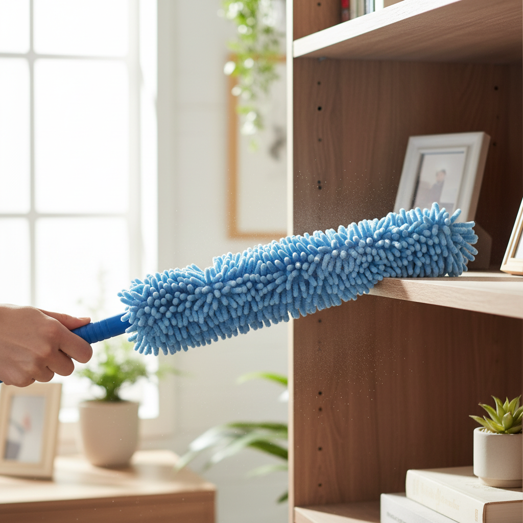 MicroClean 23" Flexible Chenille Duster in Light Blue
