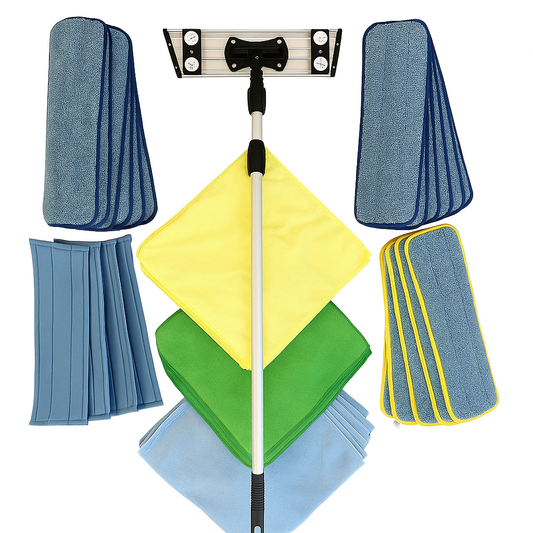 74-Piece Microfiber Sponge Pad Cleaning Kit with 300 gsm Cloths
