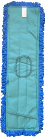 Dust Mop w/Fringe Pocket Grey & Blue